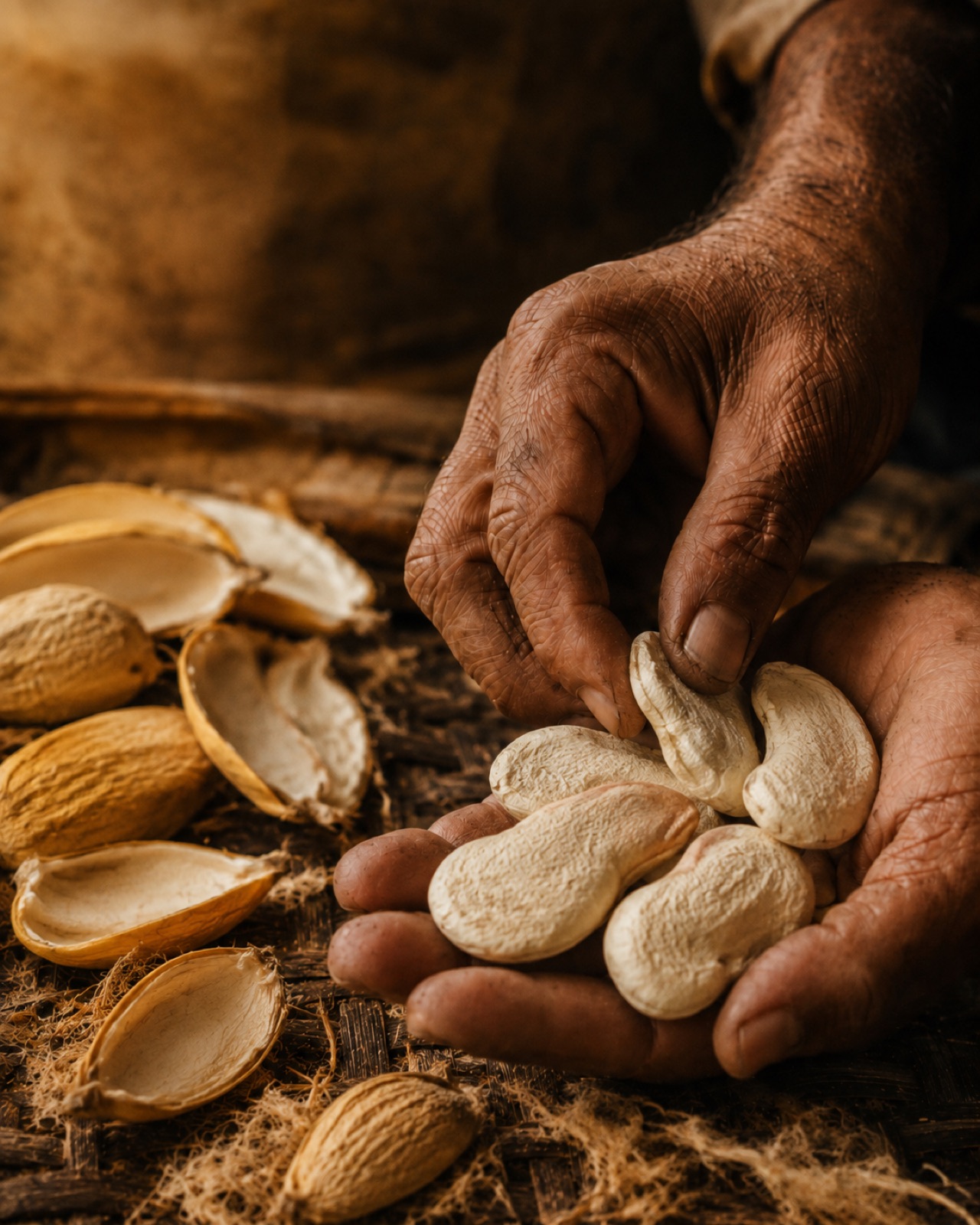 Mango kernels being hand-sorted in Kenya